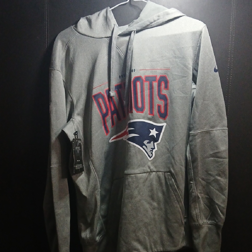 Nike Gray Patriots Logo Hoodie